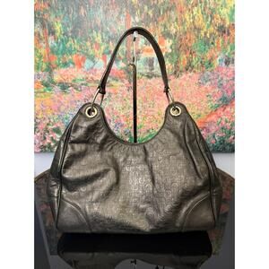 VGUC Authentic Gucci Colbert Black Horsebit Embossed Hobo Bag